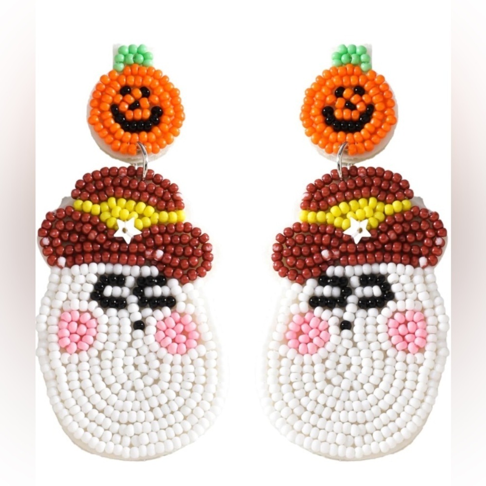Adorable Beaded Pumpkin Earrings